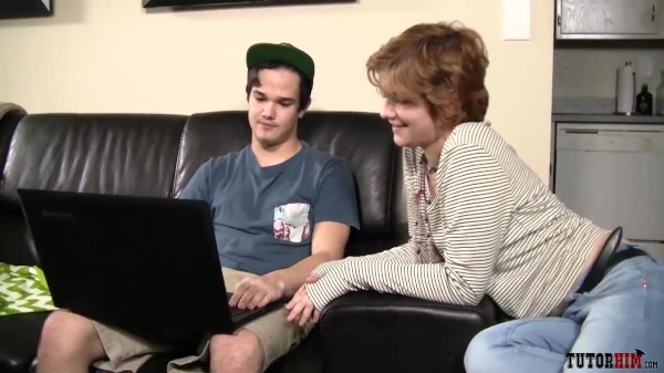 Redhead Tutor Teaches Student How To Cum From Getting Jerked Off Porn Photo with  naked