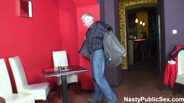 Horny waitress fucked by old pervert in a pub Porn Photo with Tera Joy naked