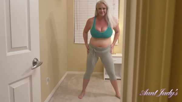 AuntJudys BIG TIT MILFs .. Busty 40yo Cameron's BIG TIT YOGA WORKOUT Porn Photo with Cameron Skye naked