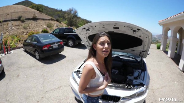 Fresh Young Starlett Ariella Faye's Car Breaks Down