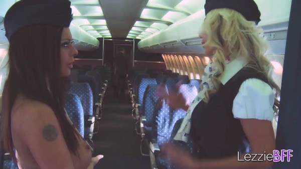 Lezzie BFF - Flight Attendant Busty Puma Swede & Hot Big Titted BFF Fuck at 1,000 Feet