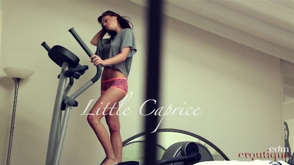 Little Caprice: Workout routine - Caprice is in her home gym and she start a workout masturbation