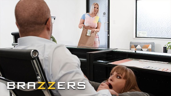 Brazzers - What Better Way To Spend The Break At Work Than Fuck Angel Youngs & Jenna Starr? Porn Photo with Xander Corvus, Angel Youngs, Jenna Starr naked