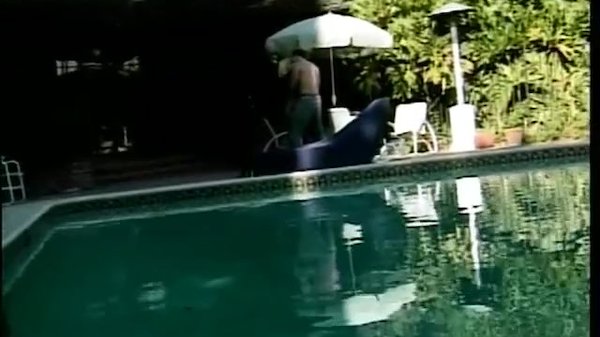 Horny blonde busty chick fuck in backyard from behind