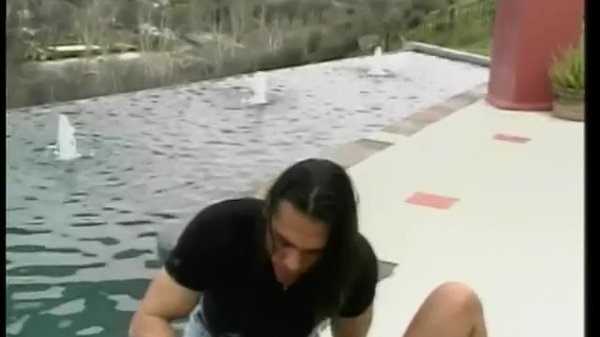 Young Asian and long hair stud are fucking out by the pool Porn Photo with Nyomi Marcela naked