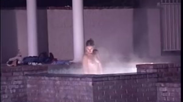 Tattooed blonde with nice tits loves to ride dick after giving a hot tub blowjob Porn Photo with  naked