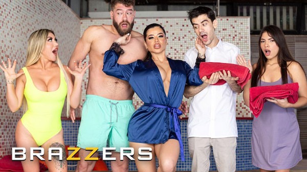 BRAZZERS - Curvaceous Sara Retali Sparks A Double Cock Spa Adventure With Jordi And Xander Corvus Porn Photo with Xander Corvus, Jordi El Nino Polla, SARA RETALI naked